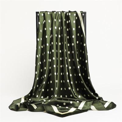 Lenço Korean Satin Grande 90cm com Bolinhas - Xale de Viagem Outono/Inverno