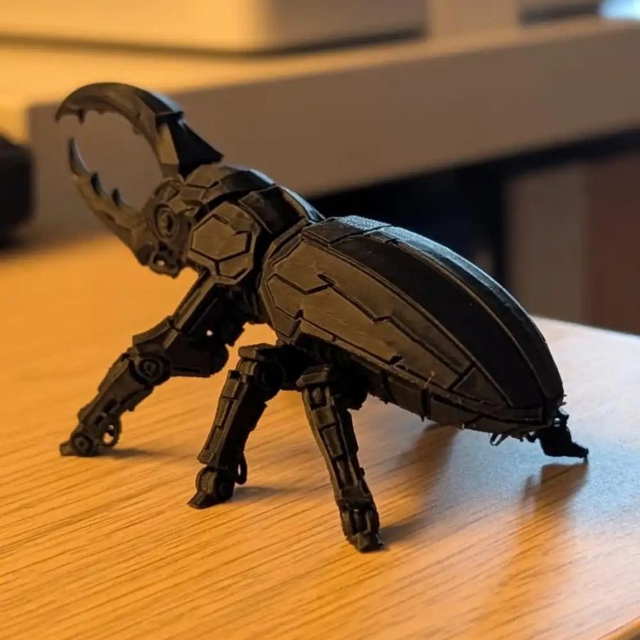3D-gedrucktes mechanisches Herkuleskäfer-Modell - Cyberpunk-Stil Roboter-Insekten-Figur für Schreibtischdekoration & Sammlergeschenk