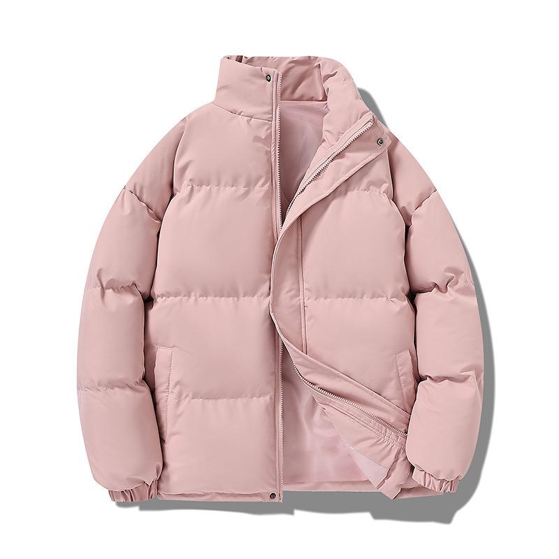 Winter new couple simple stand-up neck cotton-padded clothes men's casual cotton-padded clothes thickened cold-proof warm bread clothes women