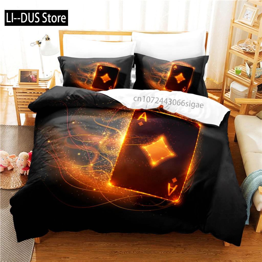 

Magic Card Bedding Set Duvet Cover Set 3d Bedding Digital Printing Queen Size Bedding Set Fashion Design EU Single(135*200cm)3pcs