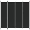 VidaXL Room Divider 4 Panels Folding Room Separator Privacy Screen Partition Living Room Decoration Black 350185