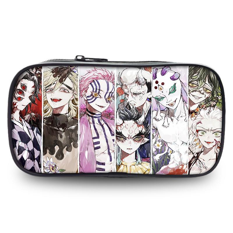 Spacious Oxford Demon Slayer Pencil Case For Students With Casual Style