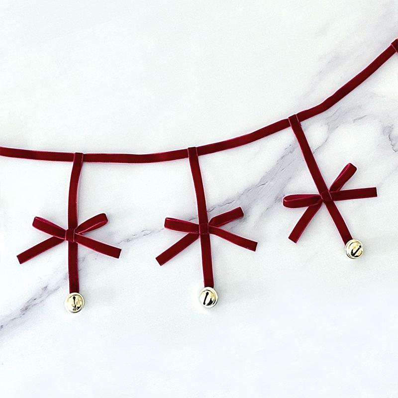 Christmas Home Decorations Handmade Bow Bells New Year Party Warm Atmosphere Decor Hanging Pendants Bows Diy Xmas Tree Ornaments