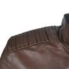 2025 Fashion New Casual Standing Collar Motorcycle Leather Coat Jacket Fashion Men's Leather Coat