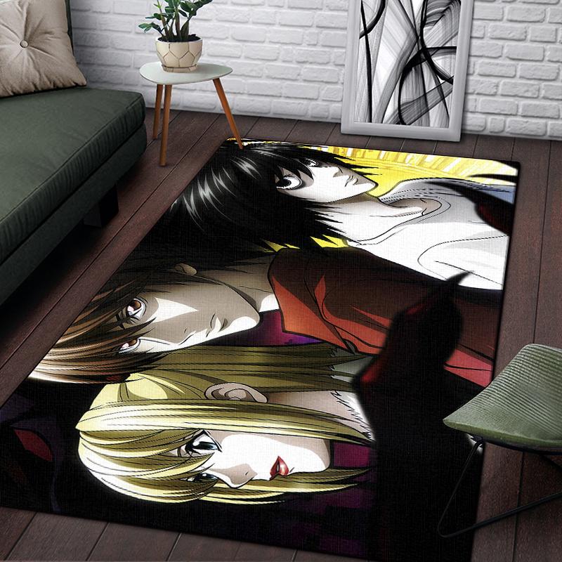 Death Note Comic Printed Carpet for Living Room Rugs Camping Stranger Things Picnic Mats Anti-Slip E-sports Rug Yoga Mat Gifts