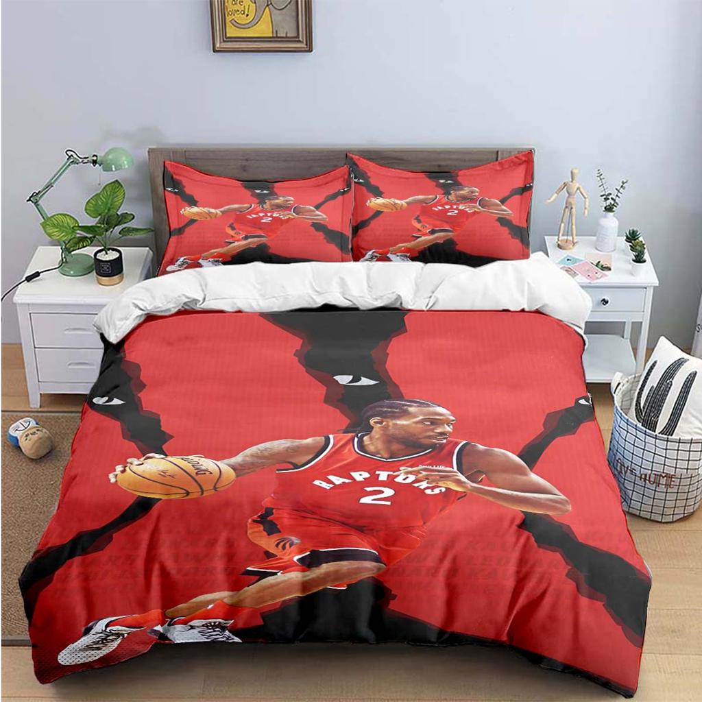 Fashion No2 Basketball Star K-Kawhi L-Leonard Print Bedding Sets Bed Supplies Set Duvet Cover Bed Comforter Set Bedding Set Gift
