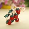 Blucome Enamel Strawberry Brooches For Women Girls Wedding Party DIY Statement Lovely Fruit Accessories Hat Bag Brooch Bijoux