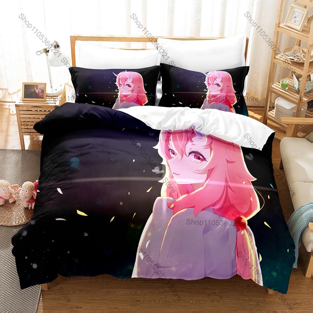 Cool Tensei Shitara Slime Datta Ken Anime Print Bedding Set 3in1 1 Duvet Cover 2 Pillowcases Soft Fabric Bedroom Textile For Ota