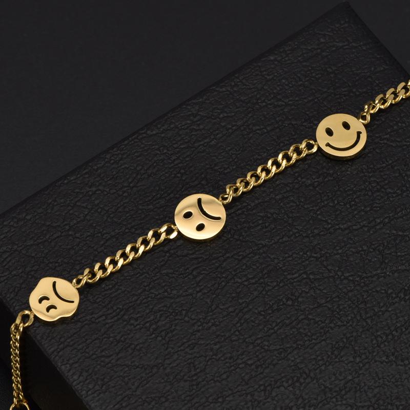 European Style Smiley Face Titanium Steel Bracelet for Women