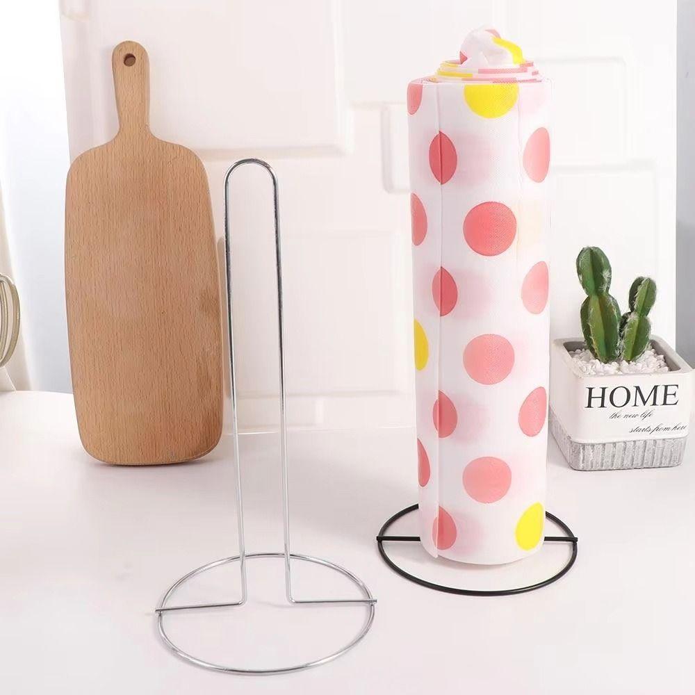 1Pcs Black/Silver Tissue Stand Vertical Napkins Rack Durable Roll Paper Towel Holder