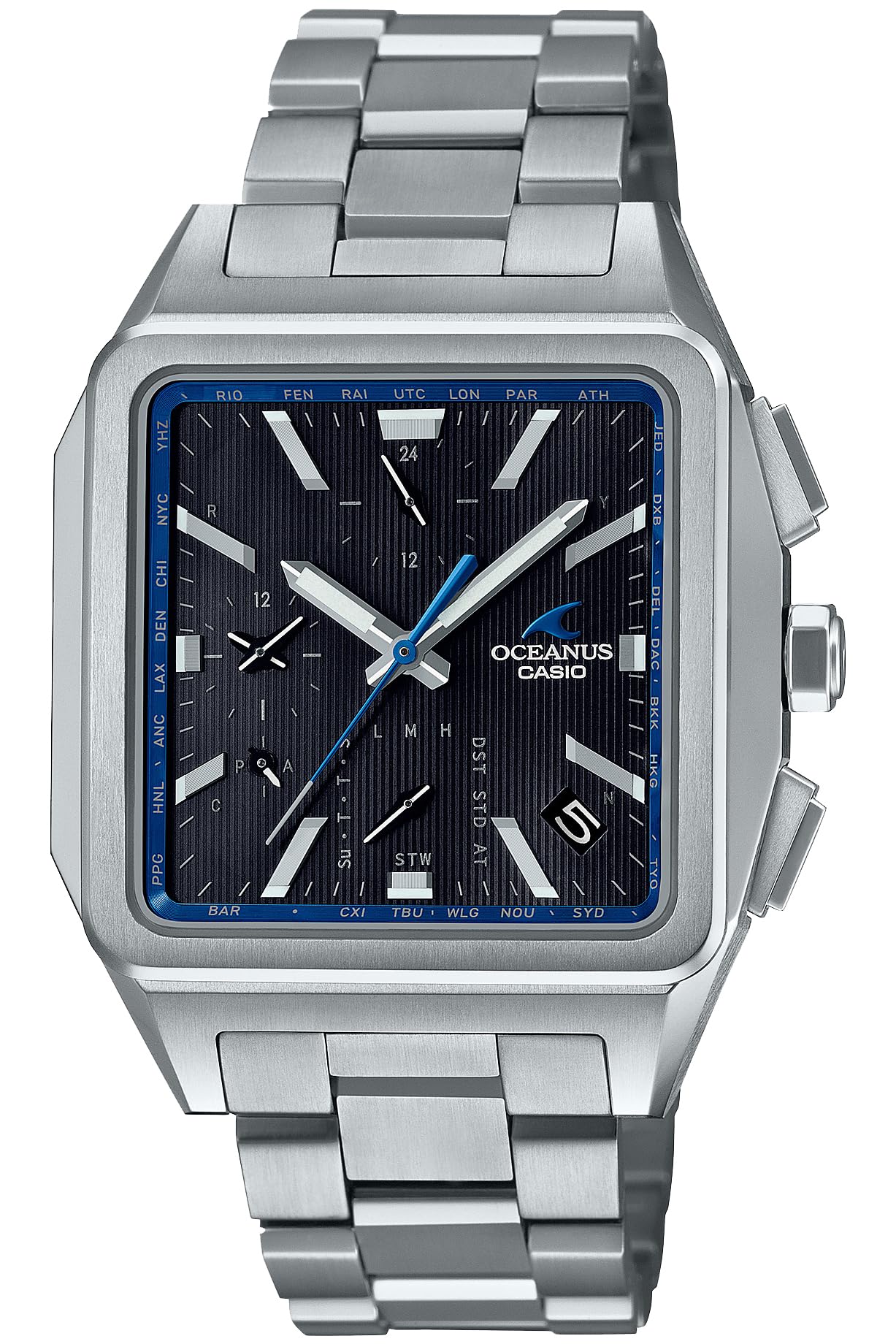 

[Casio] Oceanus Watch [Domestic Genuine] Made in Japan CLASSIC LINE Bluetooth Radio Wave Solar Sapphire Glass OCW-T5000-1AJF Men s Silver