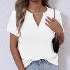 Women's Loose Casual V-Neck Short Sleeved Color T-Shirt Top Color T-Shirt Top