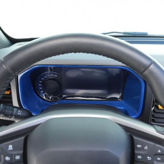 Blue Dashboard Trument Frame Trim Decor Cover Bezels For Ford Bronco +