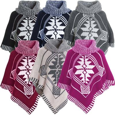 Poncho de menina com gola xale