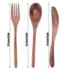 3Set Tableware Wooden Fork Spoon Knife Kit Kitchen Cutlery For Home Cafe Restaurant