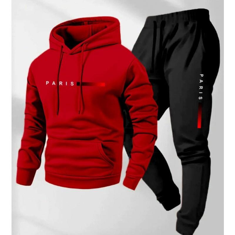 Mens Hooded Oversized Cotton Blend Sweatshirt Set Long Sleeve Top Pants Casual Sportwear