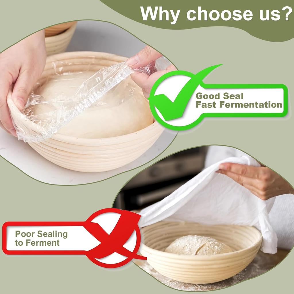 200 PCS Bowl Covers for Bread Proofing, Disposable Shower Caps for Sourdough Bread, Elastic Reble, Plastic Covers for Bowls Food Cover, Keeps Food