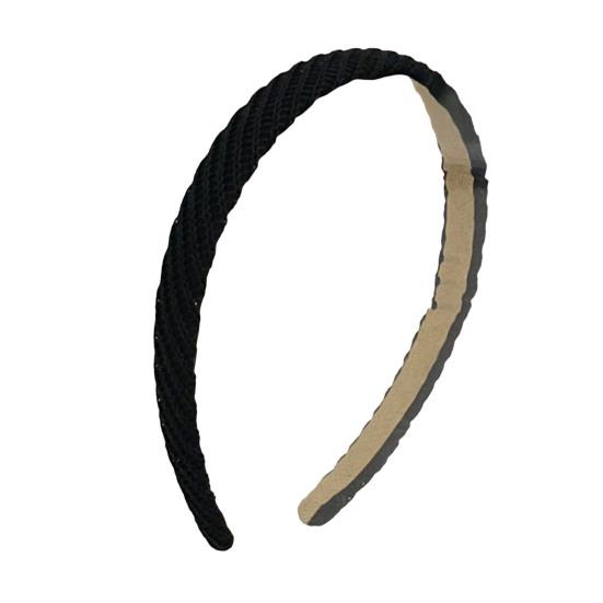 

Women Headband Anti-Slip Inner Side Knitting Hair Hoop Sponge Filling Handmade Narrow Edge Hairband Broken Hair чёрный