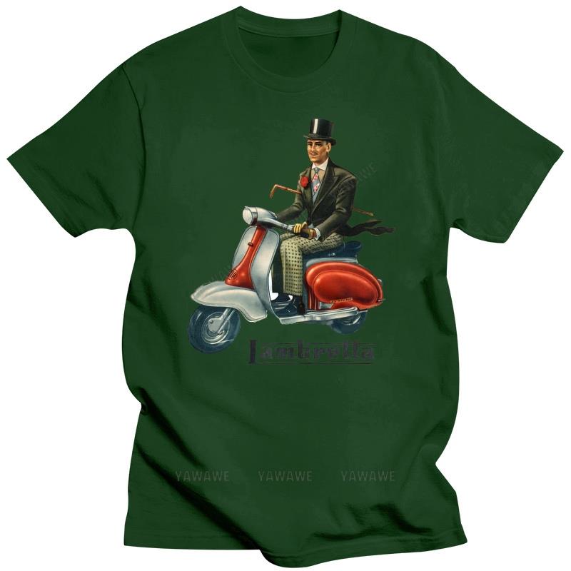 Klasyczny Vintage 1950 Naklejka na Skuter Lambretta -VespaModHipster Mężczyźni Kobiety bawełniany t-shirt Unisex Modny t-shirt