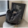 Large Capacity Denim Tote Bag Women Soft Structured Shoulder Crossbody Daily Commute Street Style