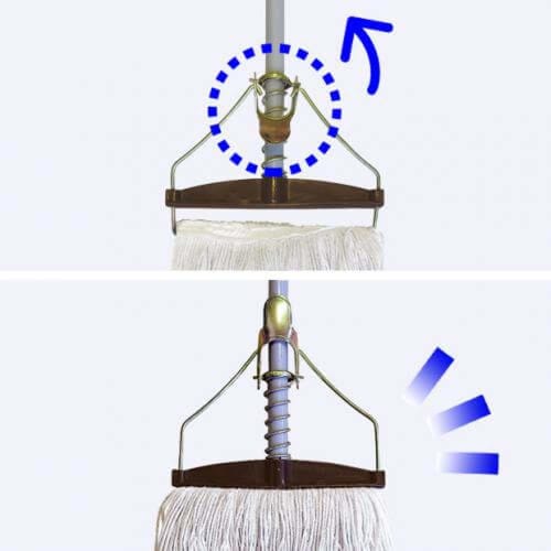 Azuma New-Broenie Spring Mop 15XL, 24cm Wiping Width, 123cm Handle Length, N-BR244, Prevents Twisting