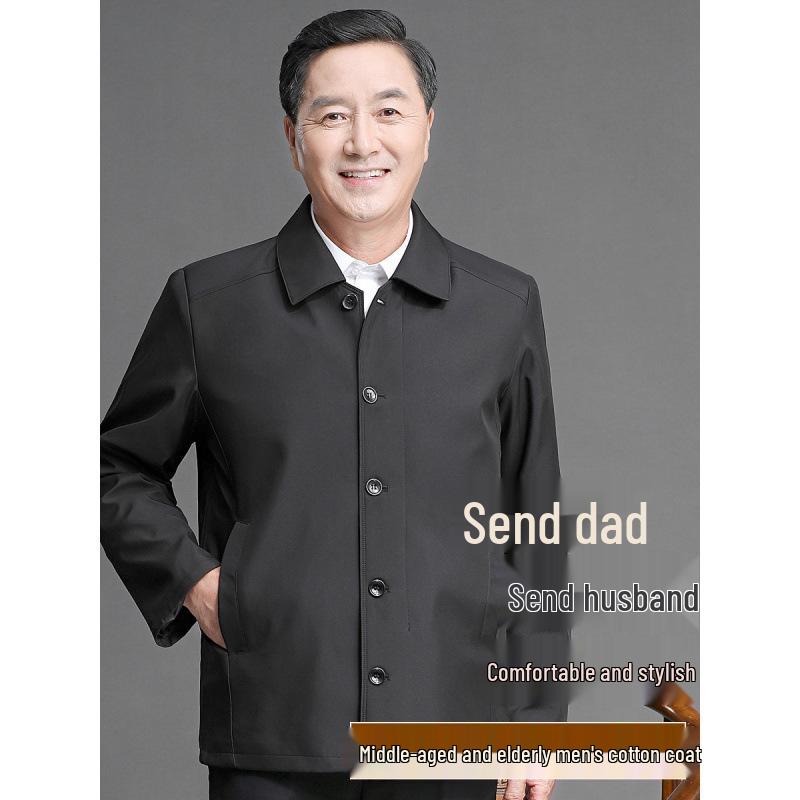 Middle-Aged and Elderly Men's Spring and Autumn Jacket – Ideal for 70-80-Year-Old Grandpa.