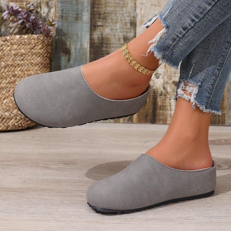 

Женские клоги большого размера в стиле Birkenstock с закрытым носком, слипоны, повседневная обувь на толстой подошве 43 серый