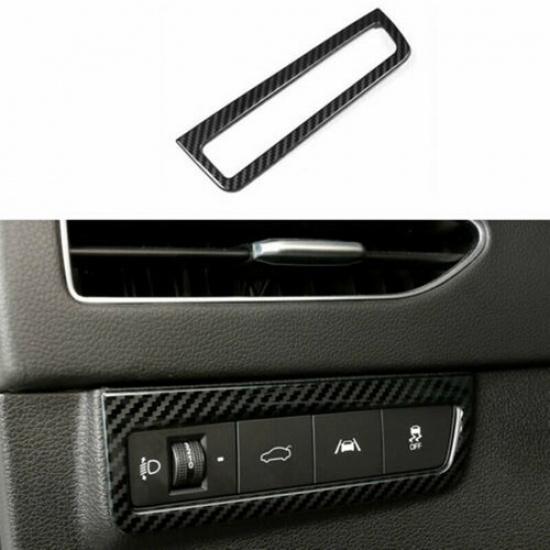 Carbon Fiber Headlight Adjustment Switch Cover Trim For Hyundai Sonata 2020 2021