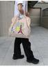 Ball Chain Authentic Large Size Eiffel Touer Marianne Battle Eiffel Tower Bag Shopping Bag Eco Bag Tote Bag Shoulder Bag Embroidery 363101 [Ball &