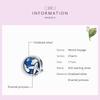 WOSTU Travel Charm Hot Sale 925 Sterling Silver World Voyage Charms Blue Enamel Beads fit Original DIY Bracelet Jewelry CQC1568