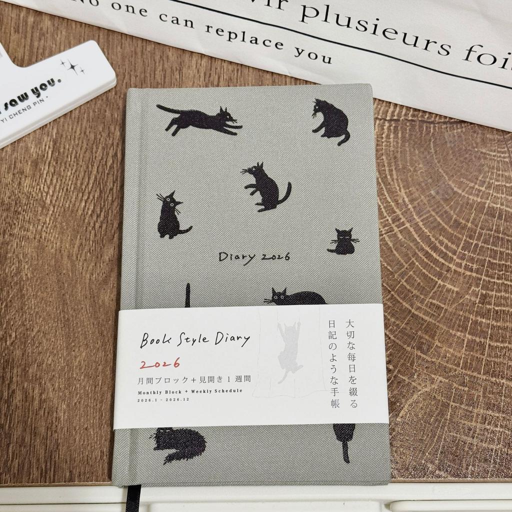 1Pcs Daily Weekly Plan Journal Cat A6 2026 Week Planner Notebook Personal Diary Calendar Time Management Goals Setting Schedule
