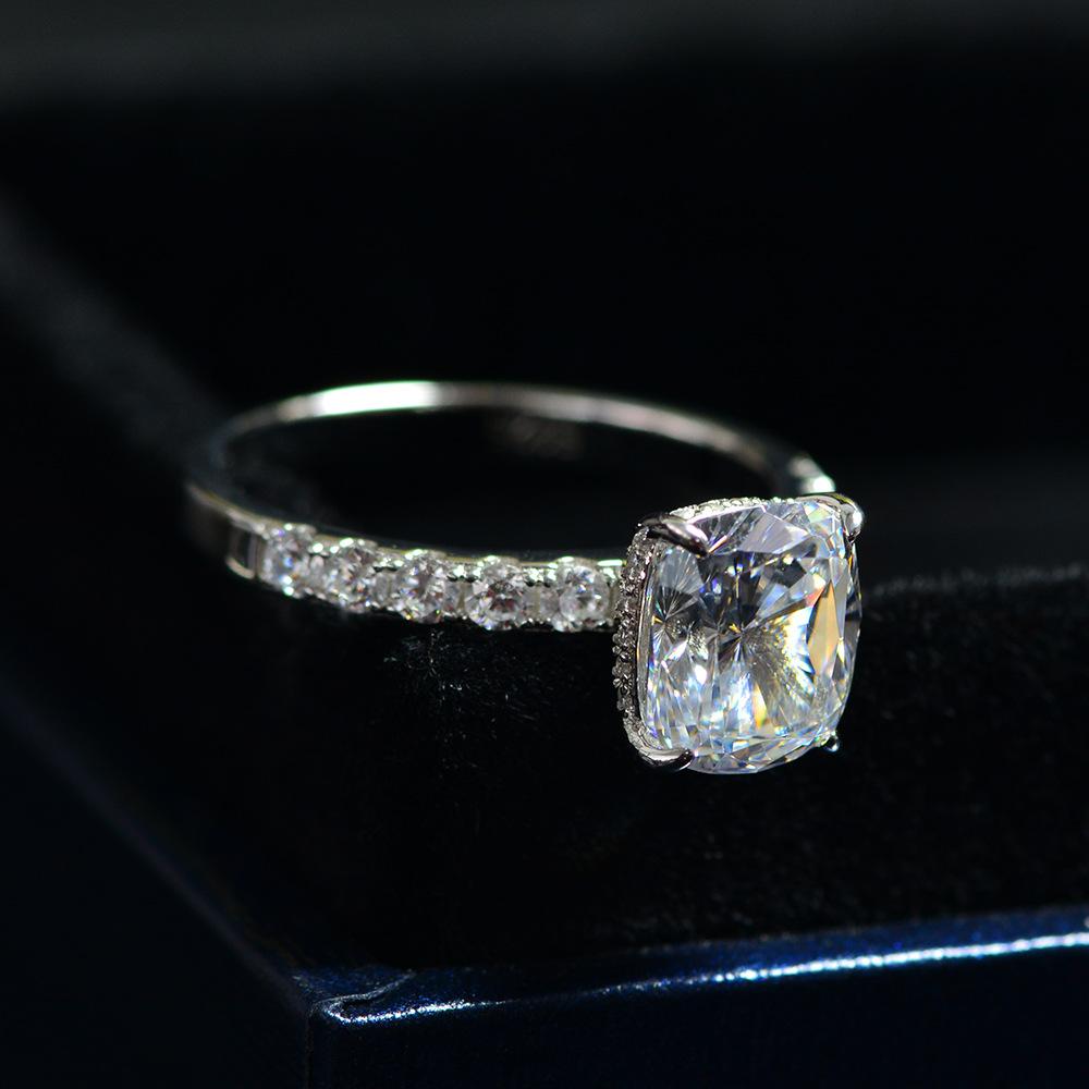 Tancise Bijoux Engrais Bague Carrée Argent 925 Importé 8*9mm Chehua Bague Ronde Pointue.