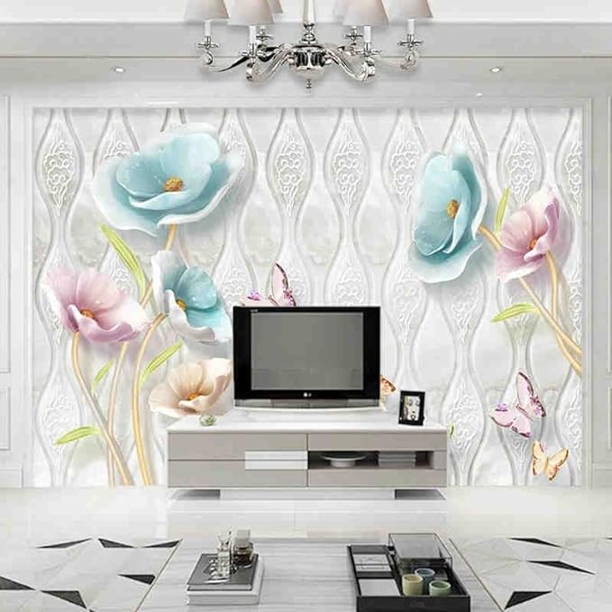 

Modern European Style Jewel Tulip Flowers Mural Wallpaper For Bedroom Living Room Tv Sofa Background Wall Mural 200 cm(W) x 140 cm(H)