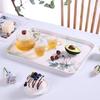 Snack Tray Heat Floral Design Resistant Display Melamine Cherry Blossom Pattern Dining Table