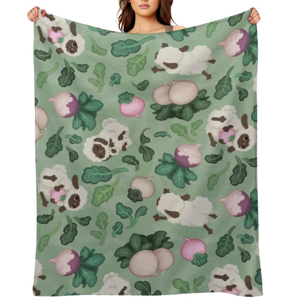 Woollies and Turnips Throw Blanket Sofa Quilt Hairy funny gift Picnic Blankets
