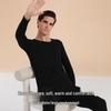 Unisex Pure Cotton Autumn Apparel: Lightweight Flannel Shirt & Warm Underwear Set for Teens, Adults, and Seniors