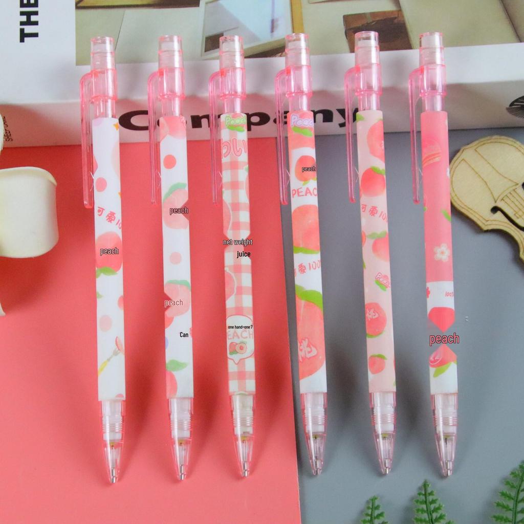 Creative Honey Peach Cute Mechanical Pencil for Students, High-Value, Sharpless, Push Design