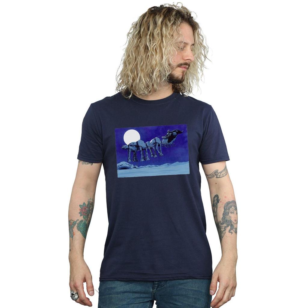 Star Wars Mens Christmas AT-AT Sleigh T-Shirt