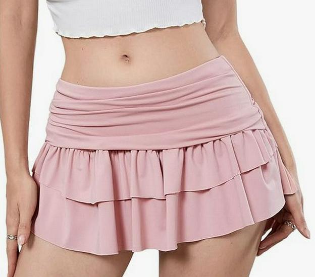 Koreanischer Stil Falten A-Linie Tennisrock mit Sicherheitsshorts - Sommer Damen Kurzrock