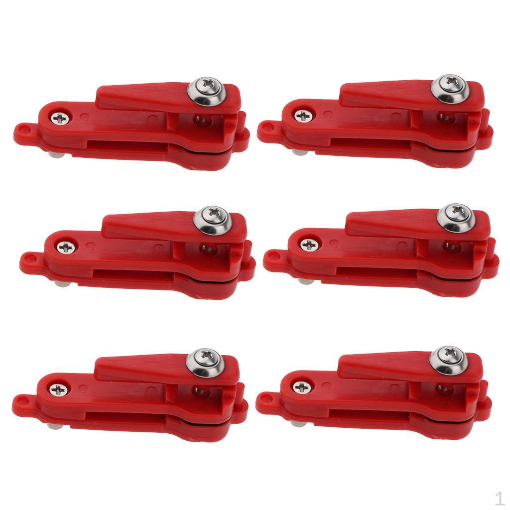 Pack of 6 Red Padded Heavy Tension Snap Release Clips Weight Planer Board Tackles