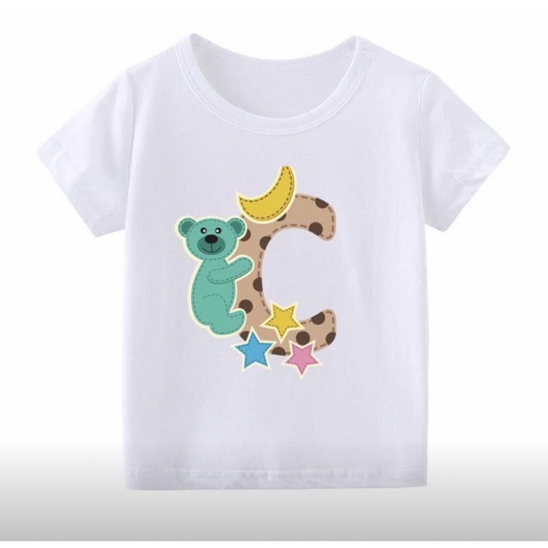 26 English Alphabet Cartoon Printed T-Shirt Children'S Jacket