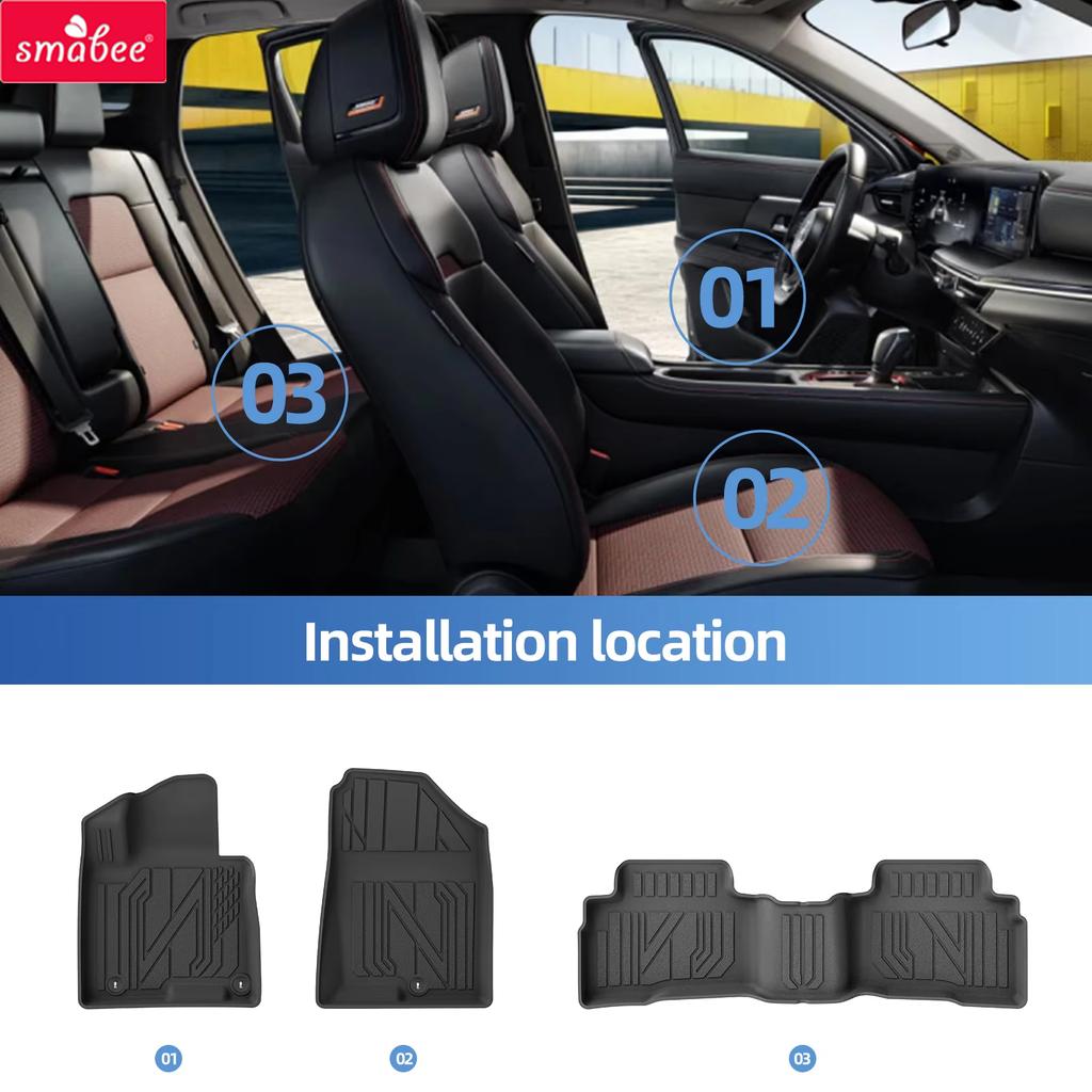 Smabee Left Drive for Hyundai Tucson NX4 Hybrid 2022-2026 Car All-weather Floor Mats Cargo Liner Trunk Pad TPE Accessories