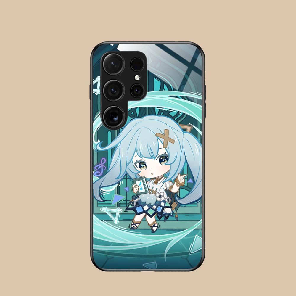 Game GI Faruzan Glass Mobile Phone Case for Samsung Galaxy S26 S25 S24 S23 S22 S21 S20 Note20 Plus FE Ultra Colorful Cover