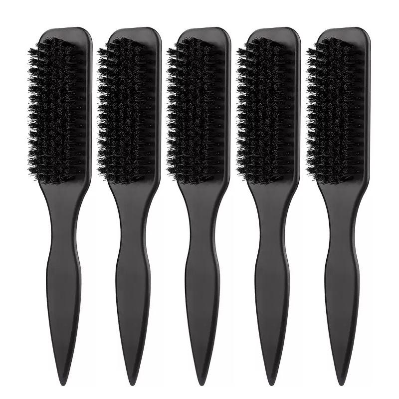 

5 Smooth Back Brushes + Leopard Print Combs (Soft-Bristled) - Trim Edges, Enhance Shine For All Hair Types