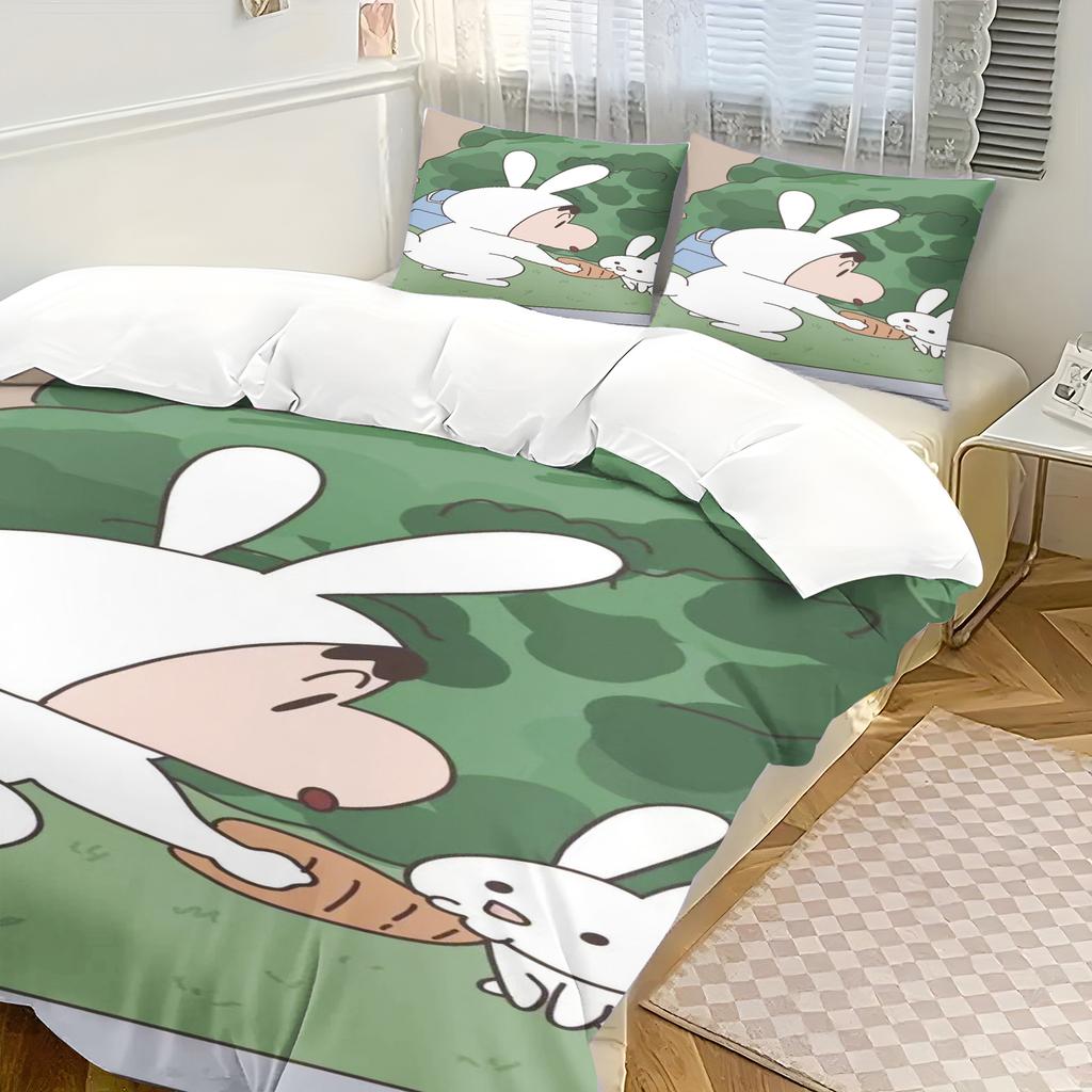 Duvet Cover Crayon Shin-Chan Cartoon Japanese Comics Home Printed Pillowcase Set Adult Bedroom Children Comforter Bedding