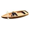 2025+ Handmade Wooden Boat Mini Floating Boat Model Fisherman Cat Fishing Boat Fish Tank Pond Decoration Aquarium Accessories