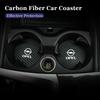 2Pcs Car Carbon Leather Water Cup Pad Anti-noise Coaster For Opel Corsa Astra Insignia Vectra Zafira Meriva Mokka Grandland Kt2