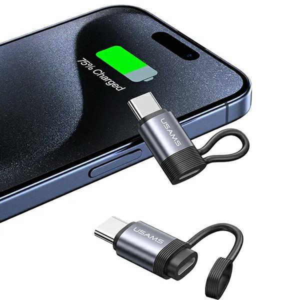 Usams Adapter Au17 Lightning - Usb-C30W Stalowy/Aluminium Sj677Ln01 (Us-Sj677)