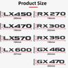 3D ABS Logo For Lexus GX470 LX570 LX600 RX350 RX300 Emblem Number Letters Sticker Car Trunk Badge Adhesive Decal Accessories