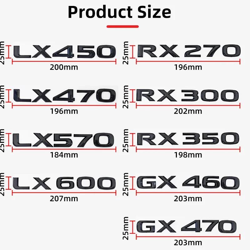3D ABS Logo For Lexus GX470 LX570 LX600 RX350 RX300 Emblem Number Letters Sticker Car Trunk Badge Adhesive Decal Accessories